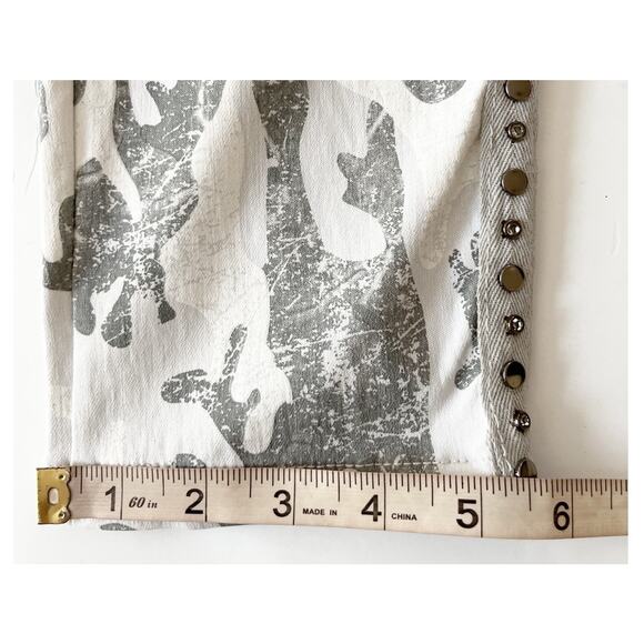 VENTI6 Jogger Pants Women S Gray Camo Stretch Rhinestone Made In Italy Comfy - Picture 10 of 12